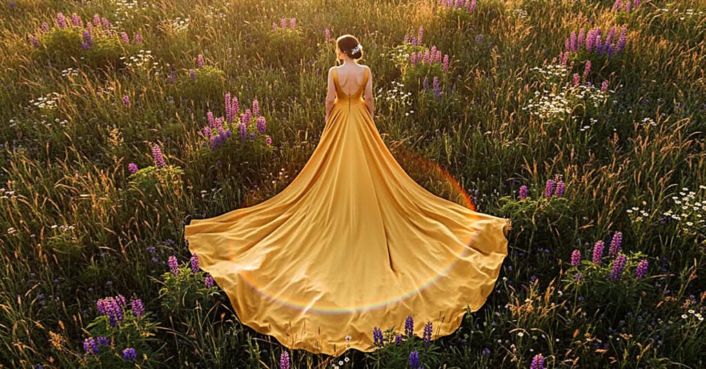 yellow wedding dress