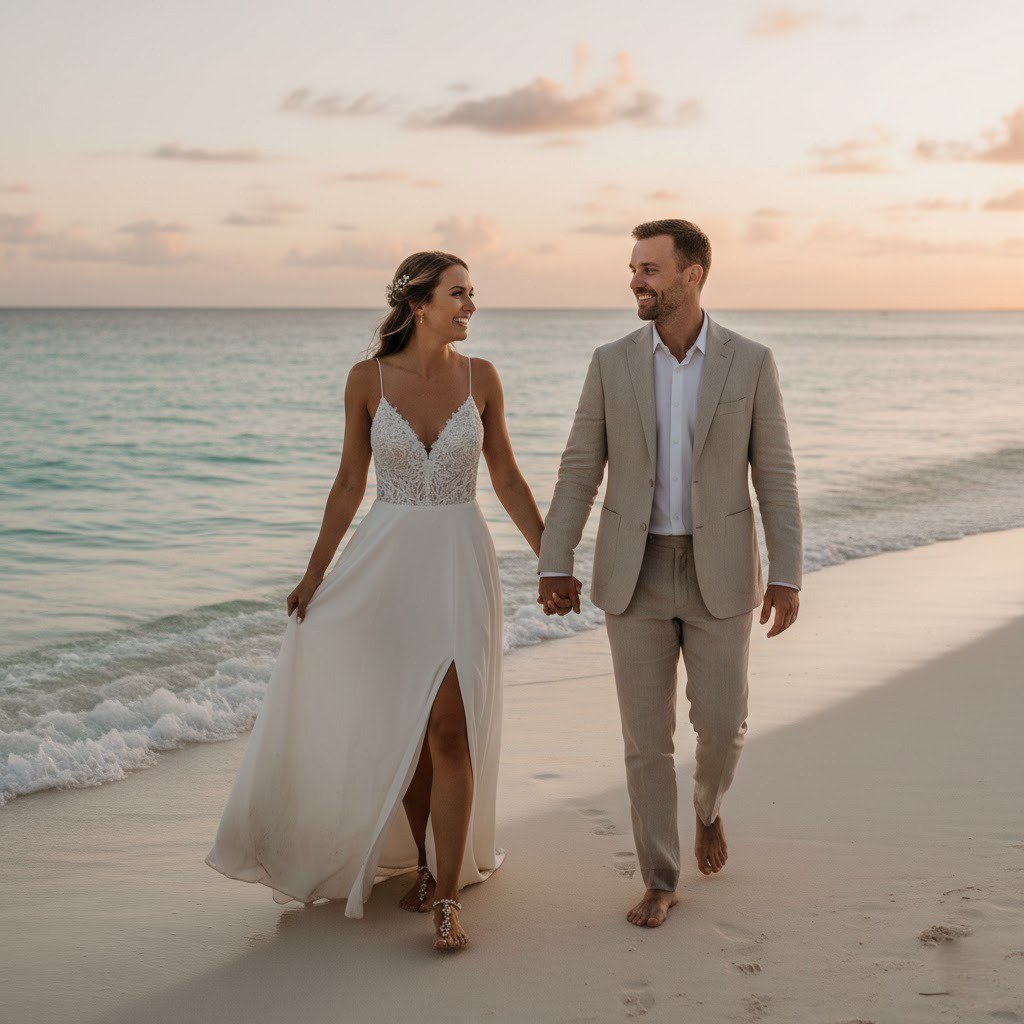 boho beach bridal gowns with sleeves